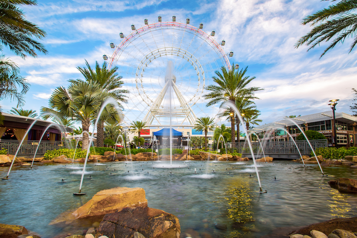 The Orlando Eye Ferris Wheel Towers above the city in Florida