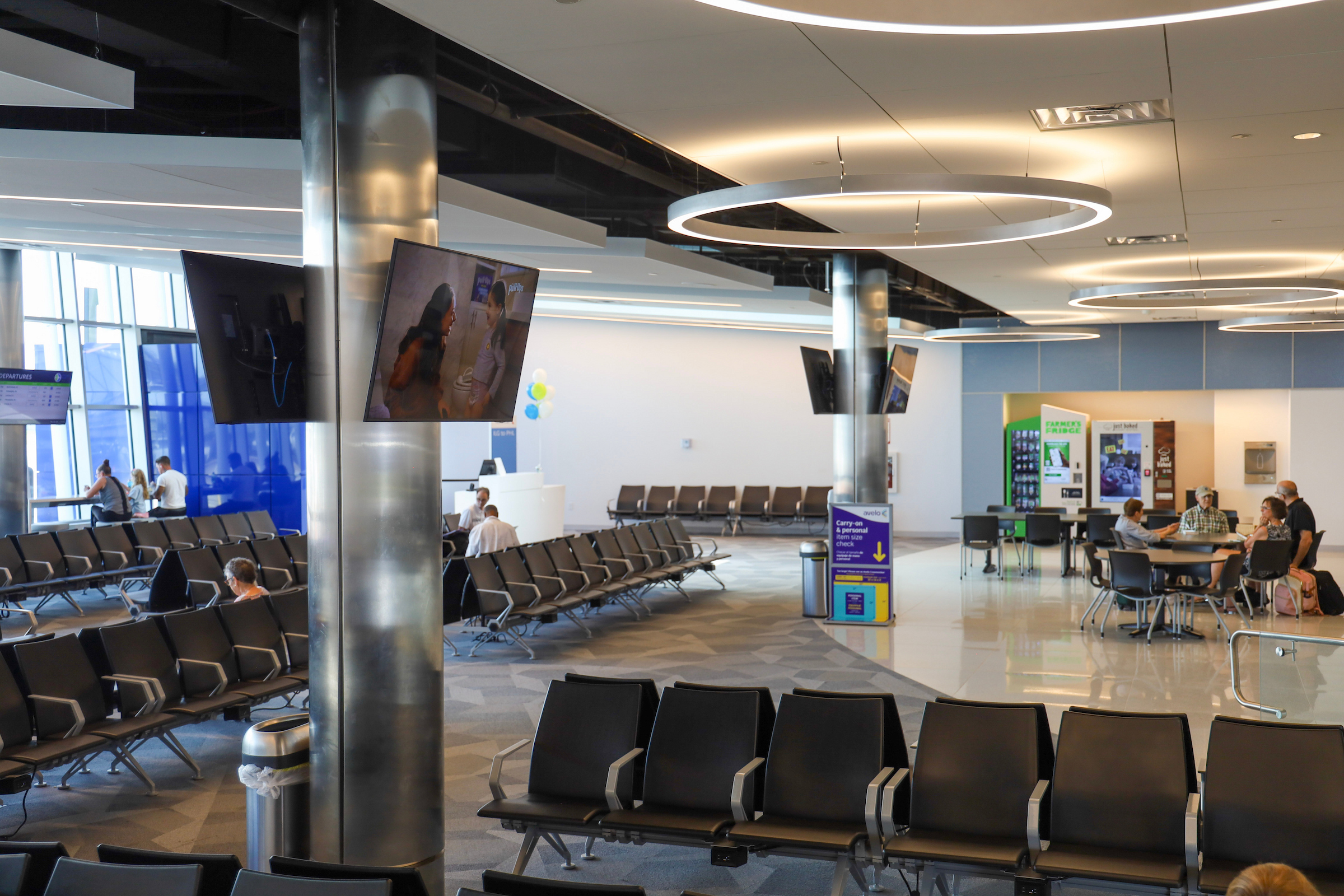 The ILG Terminal Expansion offered more space, more modern amenities including charging available in seating.