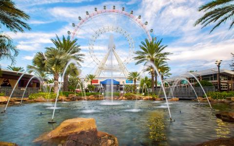 The Orlando Eye Ferris Wheel Towers above the city in Florida