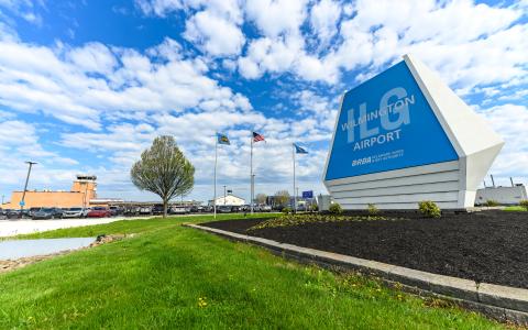 Main signage outside of Wilmingtin Airport ILG