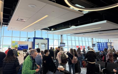 Opening of ILG Terminal Expansion showing the new hold room and gates