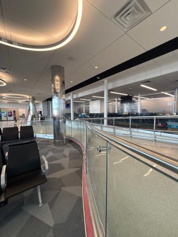 A view of the new hold room expansion at Wilmington Airport ILG